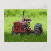 Oude tractor briefkaart (Voorkant)