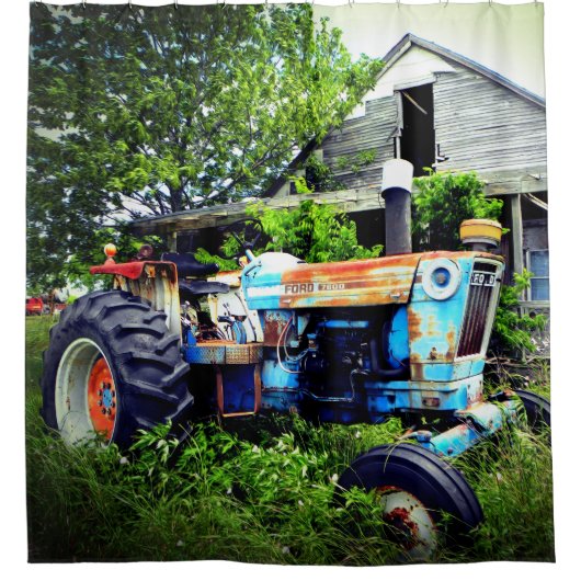 Oude tractor douchegordijn (Voorkant)