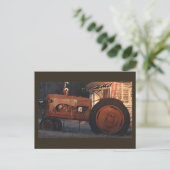 Oude Tractor Foto Briefkaart (Staand voorkant)