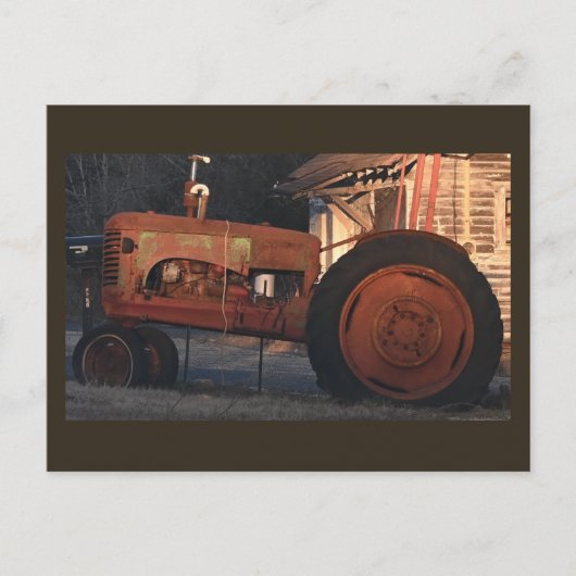 Oude Tractor Foto Briefkaart (Voorkant)