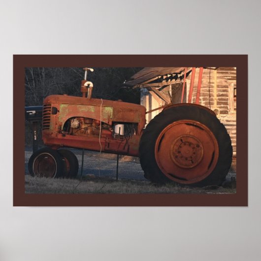 Oude Tractor Foto Poster (Voorkant)