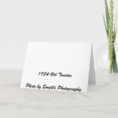 Oude tractor in de Kaart van de sneeuwvakantie (Achterkant)