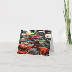 Oude Tractor Note Kaart: Veel kleurrijke tractoren Kaart