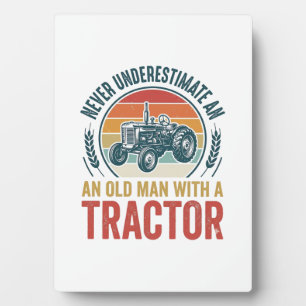 Oude Tractor Oude Man Citaat Shirt Ontwerp_1 Fotoplaat