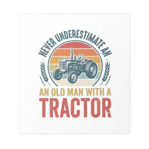Oude Tractor Oude Man Citaat Shirt Ontwerp_1 Notitieblok