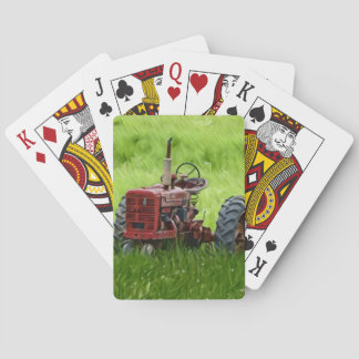 Oude tractor pokerkaarten