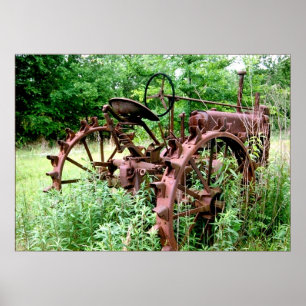 Oude tractor poster