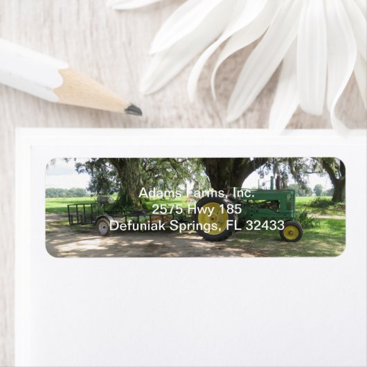 Oude Tractor Return Adres label (Insitu)