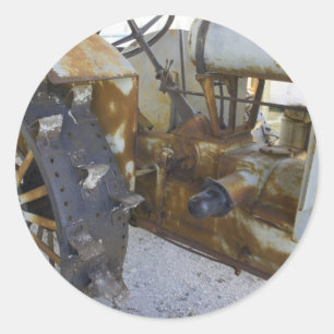 Oude tractor ronde sticker