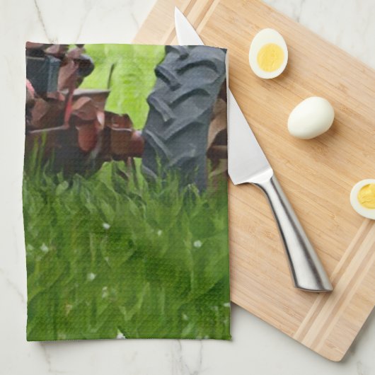 Oude tractor theedoek (Quarter Fold)