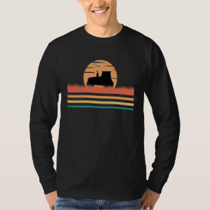 Oude Tractor Zonsondergang Boerderij Landbouw Trac T-shirt
