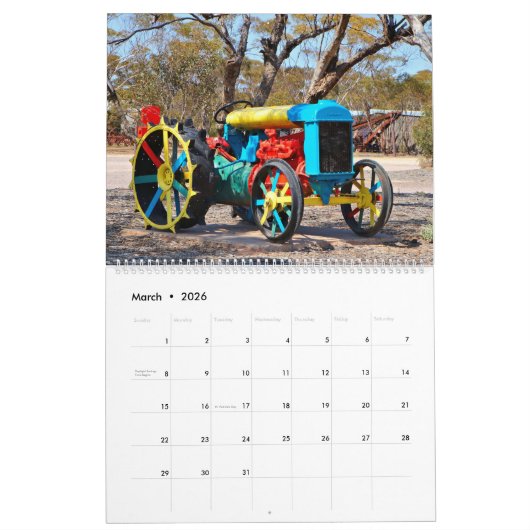 Oude tractoren 2026 Kalender (Mar 2026)