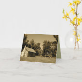 Oude tractornotitiekaart: Logcabine en oude tracto Kaart (Gele Bloem)