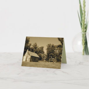 Oude tractornotitiekaart: Logcabine en oude tracto Kaart