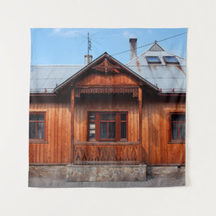 Oude traditionele houten woningen, ousien wandkleed