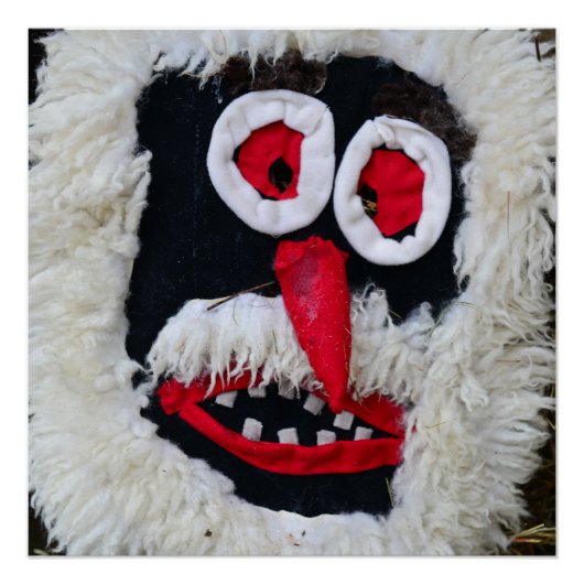 oude traditionele roemeense dacse paganmaskers poster (Voorkant)