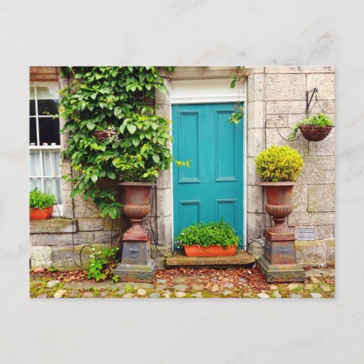 Oude traditionele Schotse deur Briefkaart (Voorkant)