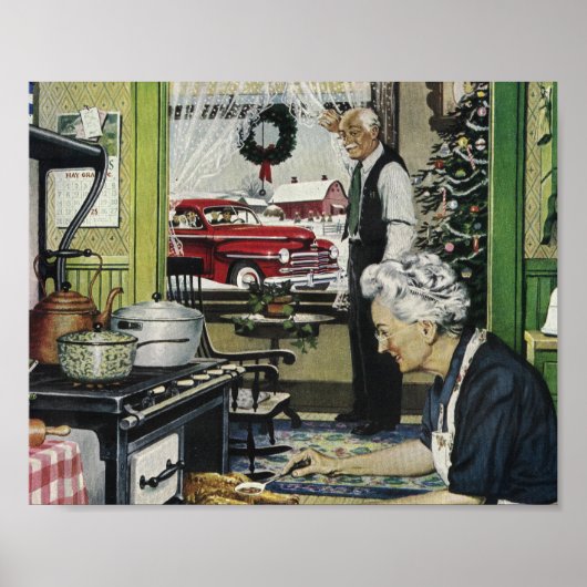 Oude traditionele thuis Kerstmis Poster (Voorkant)