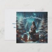 Oude traditionele vierkante kerstkaart (Voorkant / Achterkant)