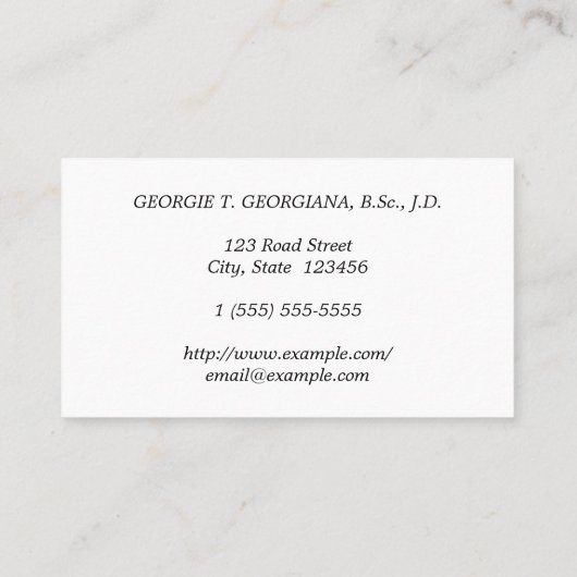 Oude, traditionele Visitekaartje (Achterkant)