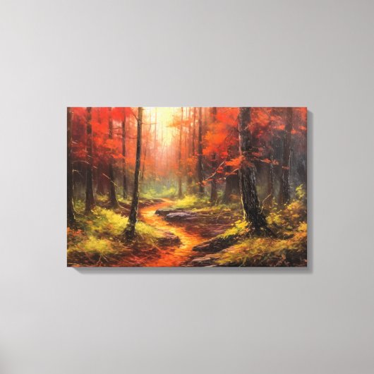 Oude Trail in Japans Bos Fine Art Canvas Afdruk (Voorkant)
