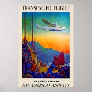 Oude Transpacifische Reisposter Poster