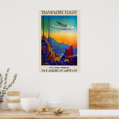 Oude Transpacifische Reisposter Poster (Keuken)