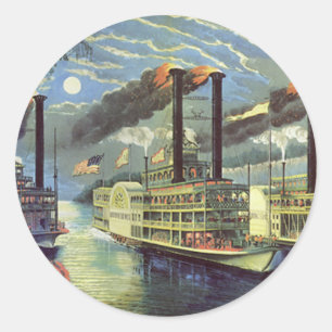 Oude transport- en reisschepen Stoomschepen Ronde Sticker