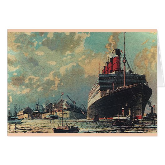 Oude transport passagiersschip in de haven (Voorkant Horizontaal)