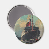Oude transport passagiersschip in de haven magneet (Voorkant / Achterkant)
