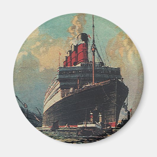 Oude transport passagiersschip in de haven magneet (Voorkant)
