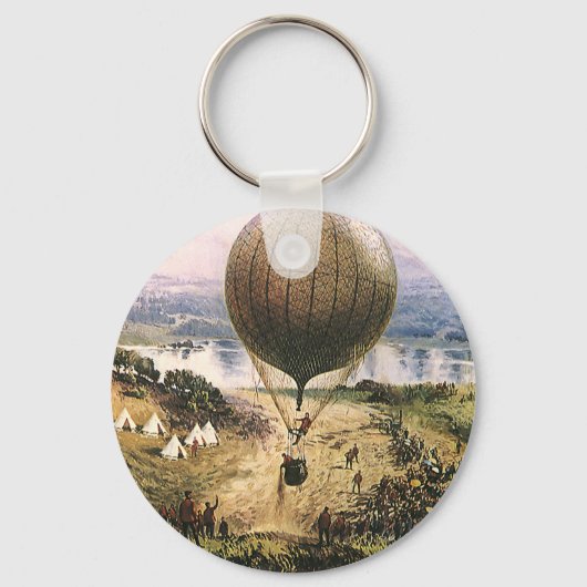 Oude transportmiddelen, heteluchtballons luchtsche sleutelhanger (Voorkant)
