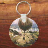 Oude transportmiddelen, heteluchtballons luchtsche sleutelhanger (Voorkant)