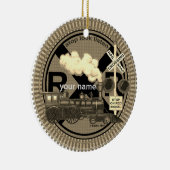 Oude Trein aangepaste naam ornament (Rechts)
