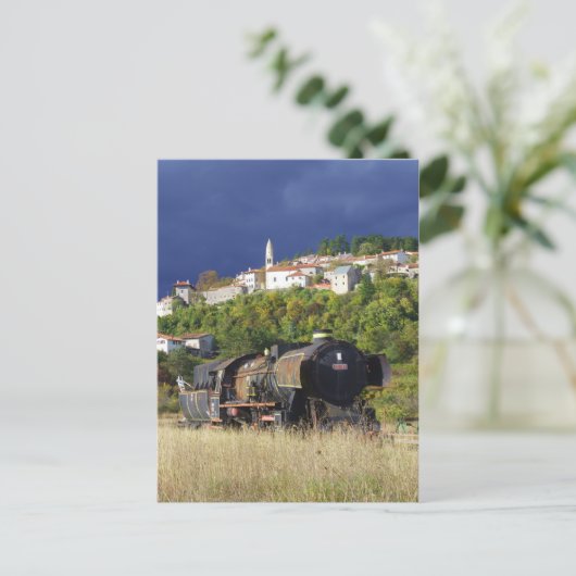 Oude trein briefkaart (Staand voorkant)