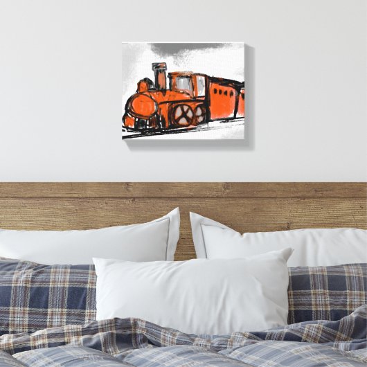 Oude trein canvas afdruk (Insitu (Slaapkamer))