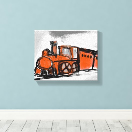 Oude trein canvas afdruk (Insitu (Houten vloer))