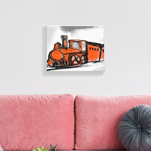 Oude trein canvas afdruk (Insitu (Woonkamer))