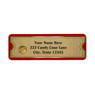 Oude Trein Gouden Bel Kerstvakantie Etiket