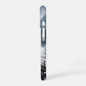 Oude trein op een bergvallei-traliebrug iPhone 16 hoesje (Linkerkant)