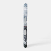 Oude trein op een bergvallei-traliebrug iPhone 16 hoesje (Rechterkant)
