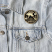 Oude trein pin badge ronde button 5,7 cm (In situ)