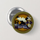 Oude trein ronde speld button 5,7 cm (Voorkant /achterkant)