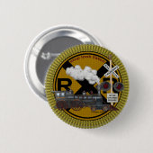 Oude trein ronde speld button 5,7 cm (Voorkant /achterkant)