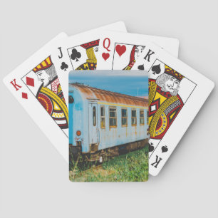 Oude trein speelkaarten