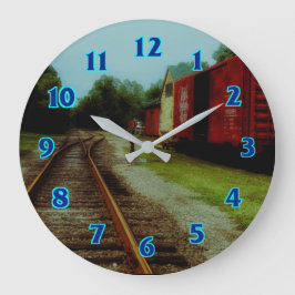 Oude treinmotor grote klok