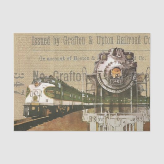 Oude Treinprint Tissuepapier (Voorkant)