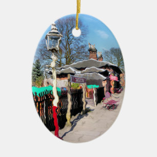 OUDE TREINSTATION KERAMISCH ORNAMENT