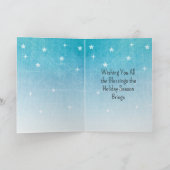 Oude treinstation op kerstavond besneeuwde nacht kaart (Binnen)