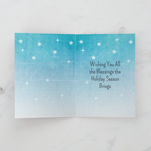 Oude treinstation op kerstavond besneeuwde nacht kaart (Binnen)